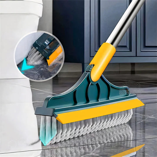 2 in 1 Bathroom Floor Cleaning Brush with Wiper | Tile Cleaning Scrub