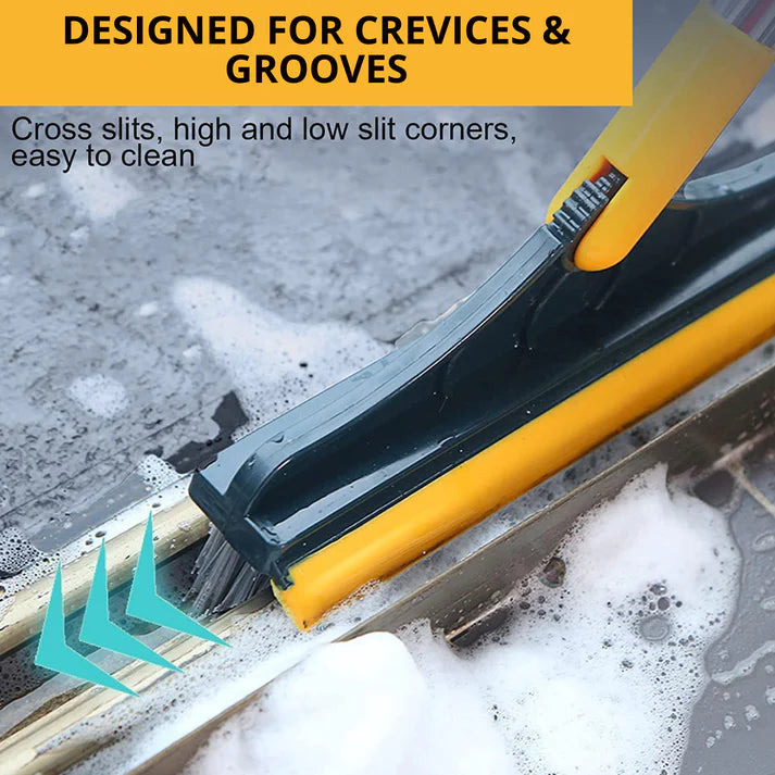 2 in 1 Bathroom Floor Cleaning Brush with Wiper | Tile Cleaning Scrub